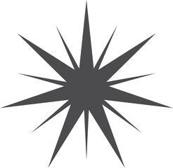 Sparkle black silhouette. Star glitter shape icon
