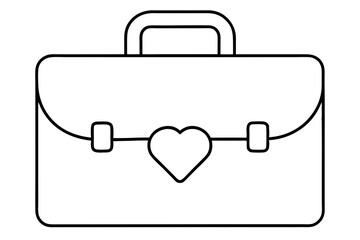 Artistic Vector Design of Briefcase with Heart Symbol for Empowering Professionals
