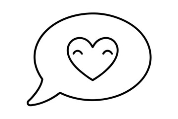 Love in Every Word A Vector Illustration of a Heart Inside a Chat Bubble
