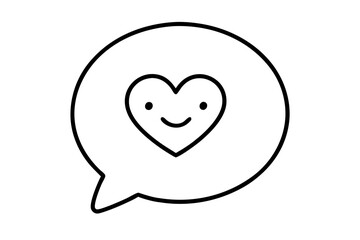 Heartfelt Conversations Vector Illustration of a Chat Bubble with a Heart
