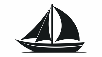 Sailboat silhouette vector illustration on white background