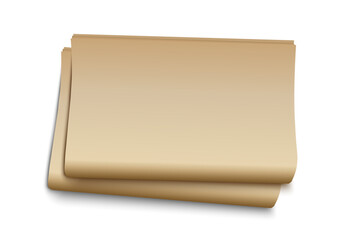 Empty old newspaper mockup. Retro newsprint page. Vector realistic old news template, copy space