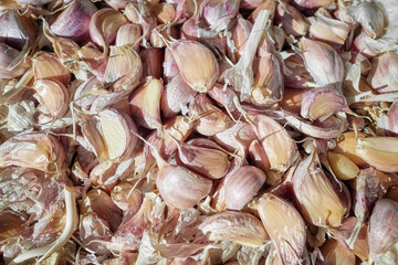 Close up of garlic cloves, selective focus.