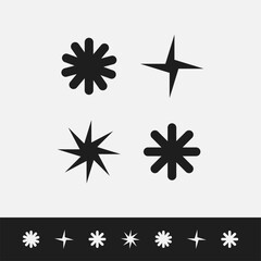 Fototapeta premium Star Symbol Vector Set Rounded Sharp Modern
