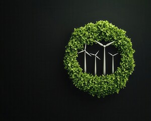 Renewable energy plants in the shape of dollar symbols, clean energy, investment in sustainable technology