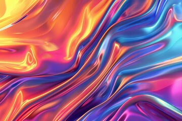 Obraz premium A colorful, flowing piece of fabric with a rainbow pattern, generative ai image