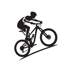 Obraz premium Cyclist Riding Downhill