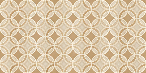 Geometric Beige Pattern: Seamless, intricate, and elegant, this beige geometric pattern boasts a captivating design of overlapping circles and diamonds.