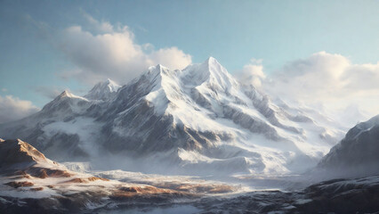 snow covered mountains