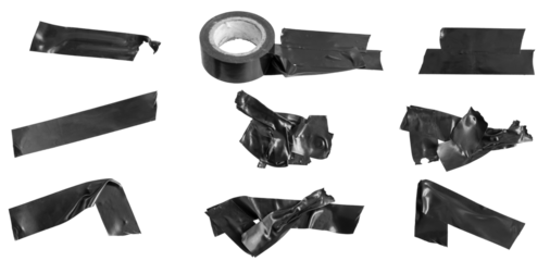 black tape on a white isolated background