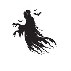 Halloween vector, and Jack-o'-lantern, Ghost, Bat, Black Cat, Spider Web, Witch Hat, Moon and Stars, Skeleton, Vampire, Zombie