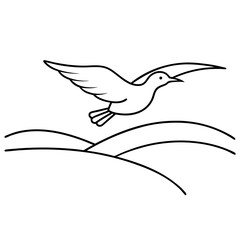 Captivating Minimalist Bird Vector Illustration Showcasing Elegant Lines and Shapes in Contemporary Art Styles

