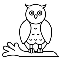 Elegant Snowy Owl Vector Icon Line Art Design for Home Decor and Art Projects
