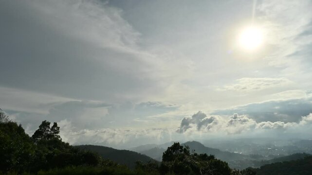 4K Time lapse of running clouds and sunset at doddabetta peak Ooty TamilNadu India