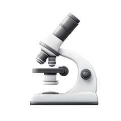 White Microscope Isolated on White Background
