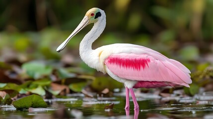 Bird Roseate Spoonbill in Nature, Realistic Photo, Wallpaper, Smartphone Cover and Screen, PC, Laptop, 9:16 and 16:9 Format
