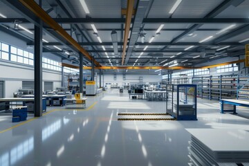 Fototapeta premium Customizable manufacturing environment with digital control systems enabling agile response