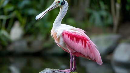 Bird Roseate Spoonbill in Nature, Realistic Photo, Wallpaper, Smartphone Cover and Screen, PC, Laptop, 9:16 and 16:9 Format