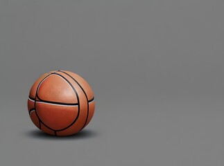 Fototapeta premium Basketball on a gray background, Generative AI.