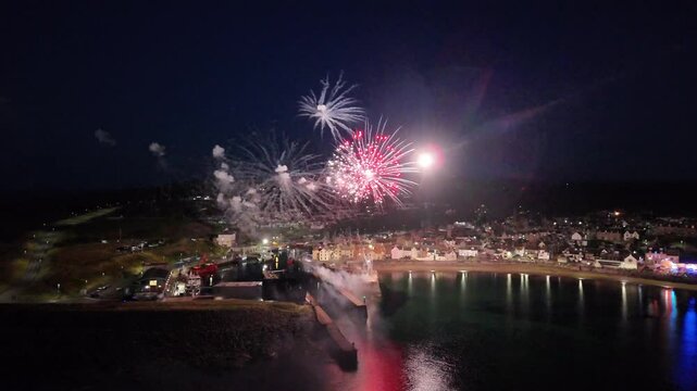 Eyemouth, Scotland, 2024 fireworks,
