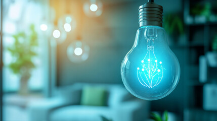 Energy efficiency campaign promoting LED lighting and smart thermostats, encouraging consumers to adopt eco-friendly practices