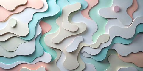 Abstract Pastel Landscape: A serene and calming abstract background featuring pastel-colored layers in a flowing, organic pattern.