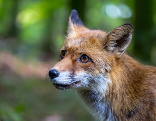 Fototapeta premium close up macro shot of a young fox in the wild