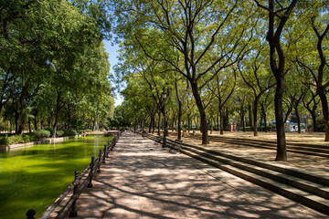 Park and fountain in Seville