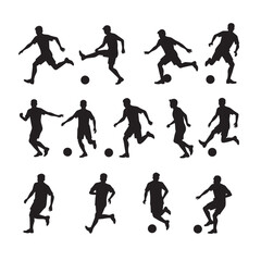 Silhouettes of Indoor Soccer Players