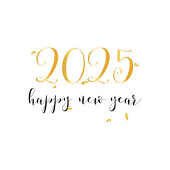 Happy New Year Calligraphy Text Vector Design.