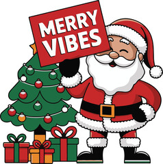 Merry Vibes vector art illustration. Best Typography Vector T shirt Design