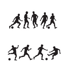 Silhouettes of Indoor Soccer Players