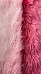 Fototapeta premium Soft pink and blush fur textures displayed side by side, showcasing rich variations in color and fiber in natural light. Generative AI