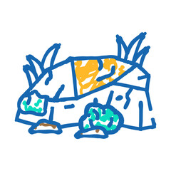 rock garden tool doodle icon sketch vector. rock garden tool sign. isolated symbol illustration