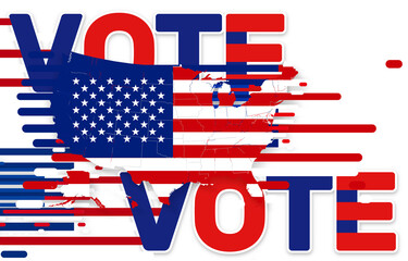 Obraz premium creative vote design red and blue as democrats and republicans for the presidential elections in the USA, United States of America, isolated design banner background