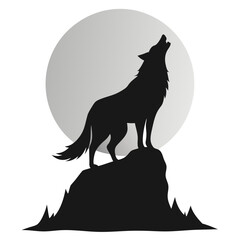 wolf howling at the moon © vockto
