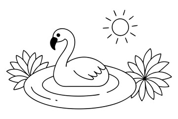 A Whimsical Flamingo Shaped Vector Illustration for Playful and Fun Graphic Designs
