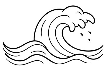 Lively Vector Representation of Ocean Waves Rolling Gently in Beautiful Harmony
