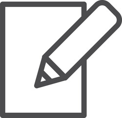 Editing line icon. Pencil write on paper sheet