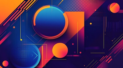 Abstract geometric background with vibrant colors and shapes.