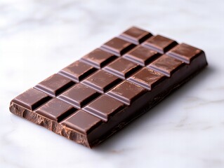 Fototapeta premium Top view of delicious chocolate bar with smooth surface and rich texture isolated on white background new beautiful stock image illustration AI