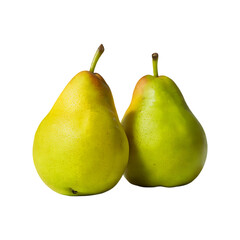 Fresh green pear fruit isolated on a transparent background by AI generative