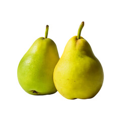 Fresh green pear fruit isolated on a transparent background by AI generative