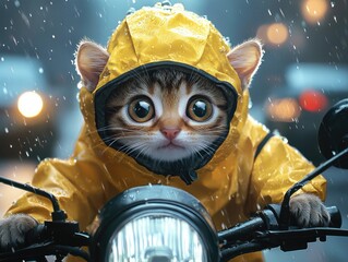 cat on a scooter