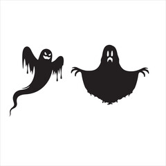 Halloween vector, and Jack-o'-lantern, Ghost, Bat, Black Cat, Spider Web, Witch Hat, Moon and Stars, Skeleton, Vampire, Zombie