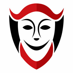 Theater mask logo vector illustration on white background