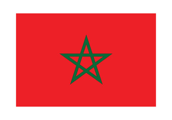 Morocco national flag vector.  Flag of Morocco. A rectangular flag. Computer illustration. Digital illustration.