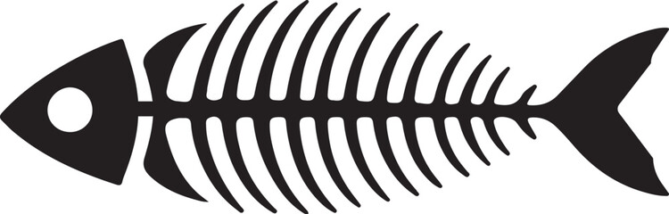 black fish bone design vector art illustration.