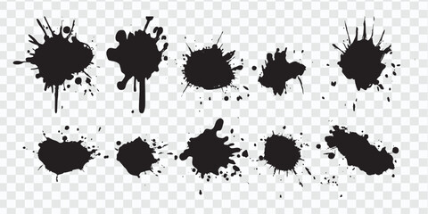 Black Ink Spots Vector Illustrations | Abstract Paint Texture Designs