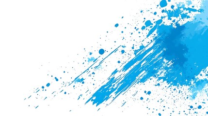 Abstract blue watercolor splash on white background.